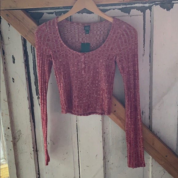 Wild Fable Berry Maroon Long Sleeve Top XS - Picture 7 of 9